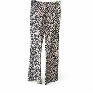 Motel Rocks Zebra Print Flare Pants Size S 26 Waist Y2K Festival Indie Sleaze